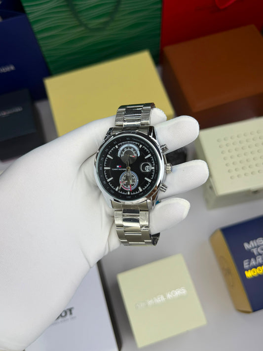 Luxury Tourbillon Automatic Watch with Skeleton Dial & Stainless Steel Bracelet
