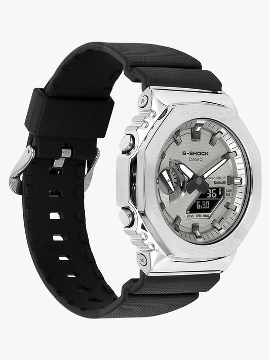 Premium Silver Sports Analog-Digital Watch with Grey Dial & Black Resin Strap