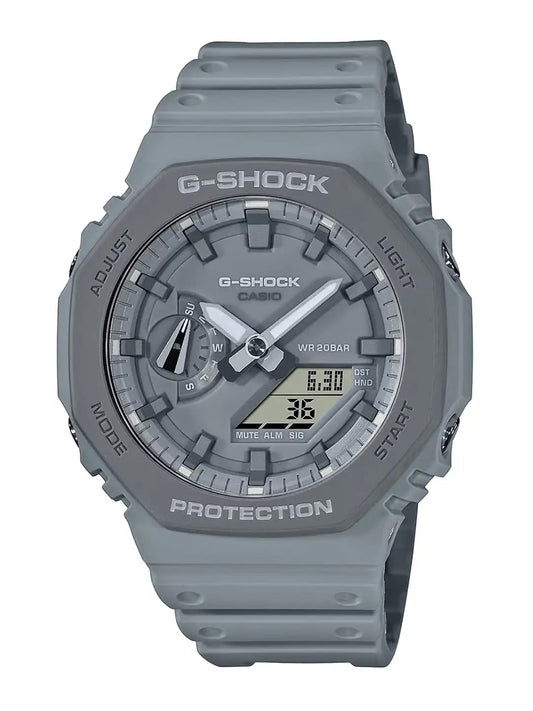 Premium Grey Sports Analog-Digital Watch with Designer Dial & Resin Strap