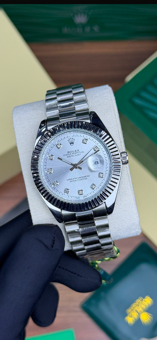 LUXURY ROLEX DATE JUST SELIVER  DIAMOND  WATCH