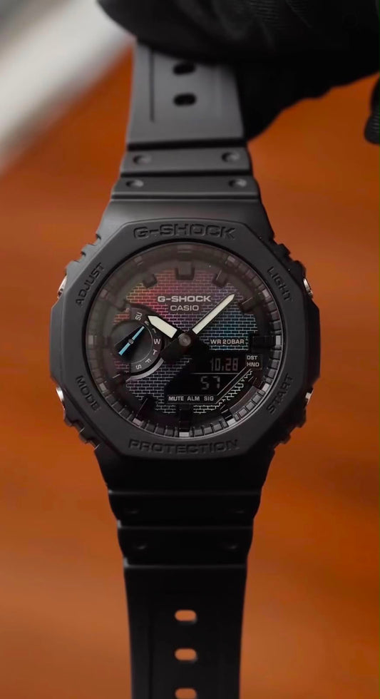 Premium Black Sports Analog-Digital Watch with Designer Dial & Resin Strap