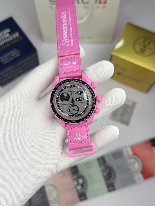 Premium Pink Sports Luxury Analog Watch with Designer Dial & Silicone Strap