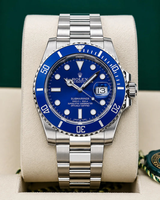 Rolex Submariner Men's Automatic Blue Stainless Steel Watch with Bule Dial & Ceramic Bezel (Oyster Bracelet)
