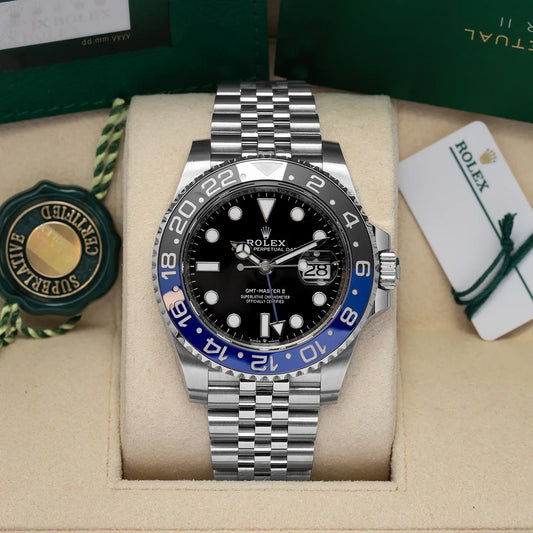 Rolex GMT-Master II Men's Automatic Stainless Steel Watch with Black & Blue Ceramic Bezel (Jubilee Bracelet)