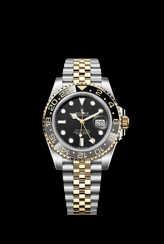 LUXER ROLEX  GMT GOLD    BLCK TWO TONE EDITION. WATCH