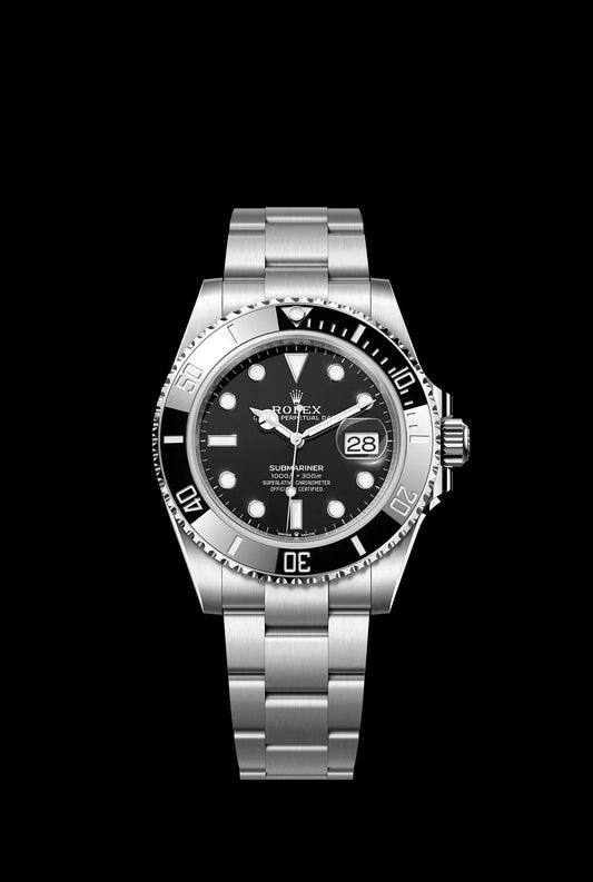 Rolex Submariner Men's Automatic Stainless Steel Watch with Black Dial & Black Ceramic Bezel (Oyster Bracelet)