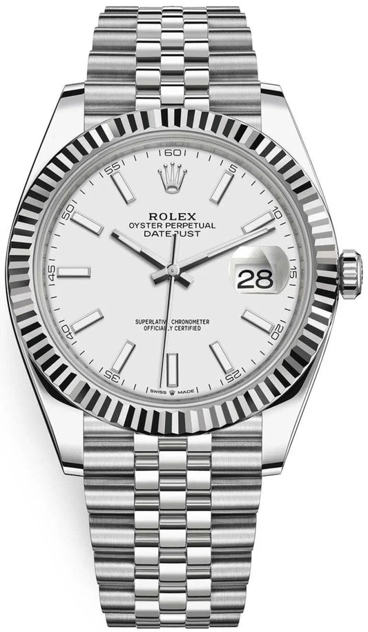 Rolex Datejust Men's Automatic Stainless Steel Watch with Silver Dial & Fluted Bezel (Jubilee Bracelet)