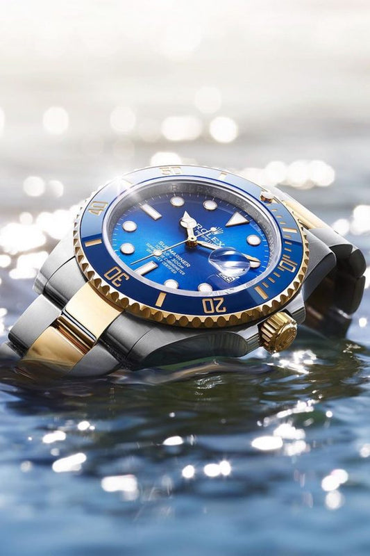 LUXER ROLEX SUBMARINE GOLD ￼ ￼￼ BLUE  ￼ TWO TONE EDITION WATCH