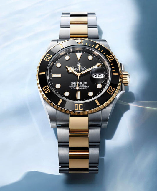 LUXER ROLEX SUBMARINE GOLD BLCK    TWO TONE EDITION  WATCH