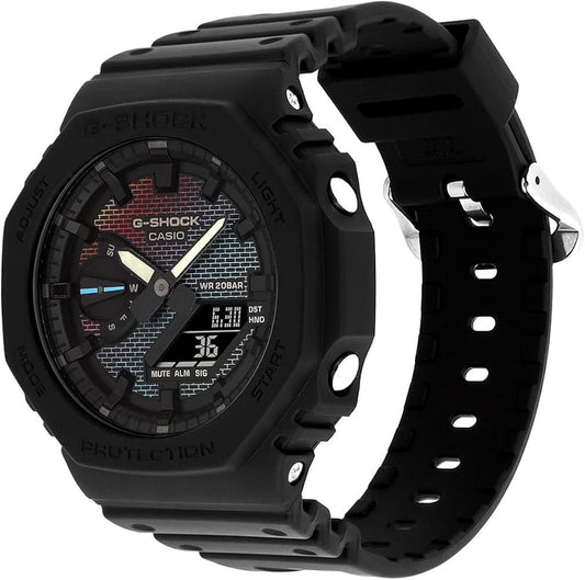 Premium Black Sports Analog-Digital Watch with Designer Dial & Resin Strap