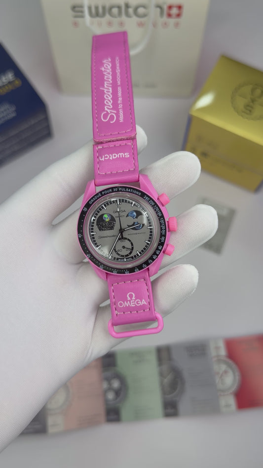 Premium Pink Sports Luxury Analog Watch with Designer Dial & Silicone Strap