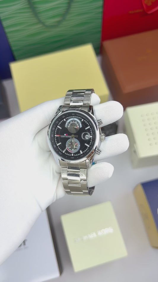 Luxury Tourbillon Automatic Watch with Skeleton Dial & Stainless Steel Bracelet